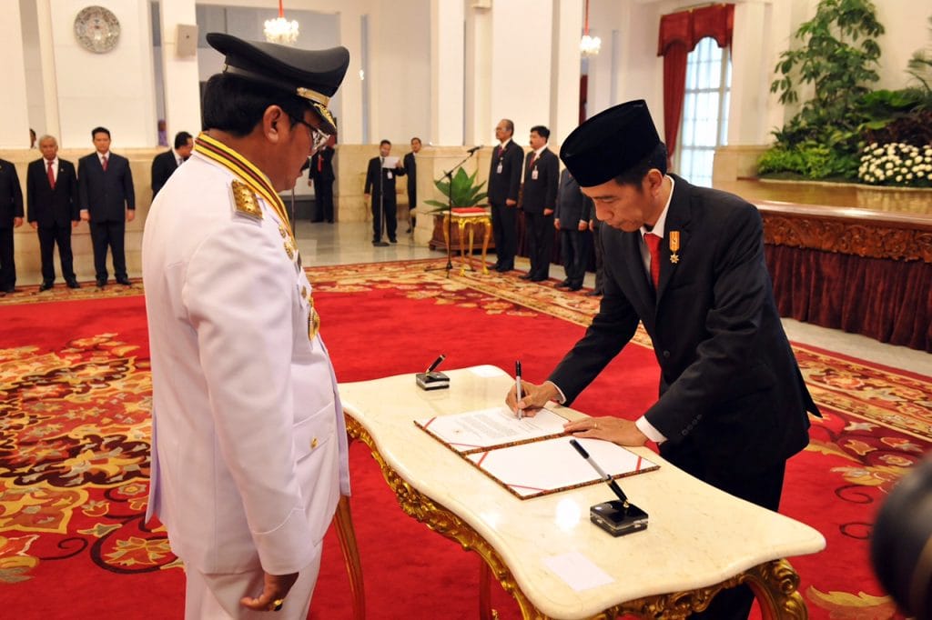 Pengesahan jabatan baru Dr. H. Nurdin Basirun. S.Sos, M.Si di tanda tangani oleh Presiden RI.